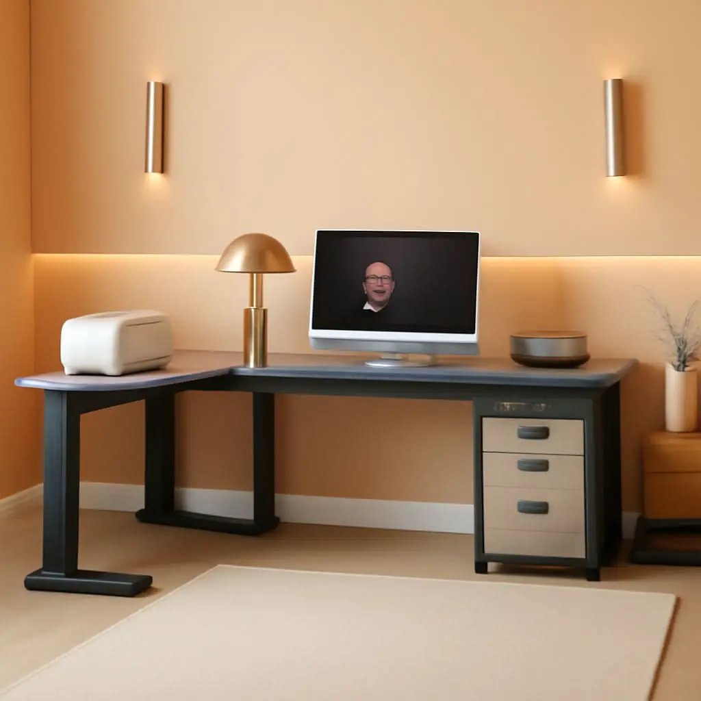83in Gray Farmhouse L Shaped Desk With Mobile File Cabinet from PriceLows™