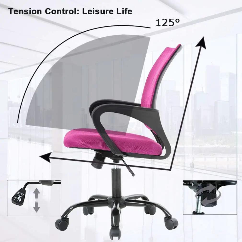 Pink Mesh Executive Office Chair With Lumbar Support from PriceLows™
