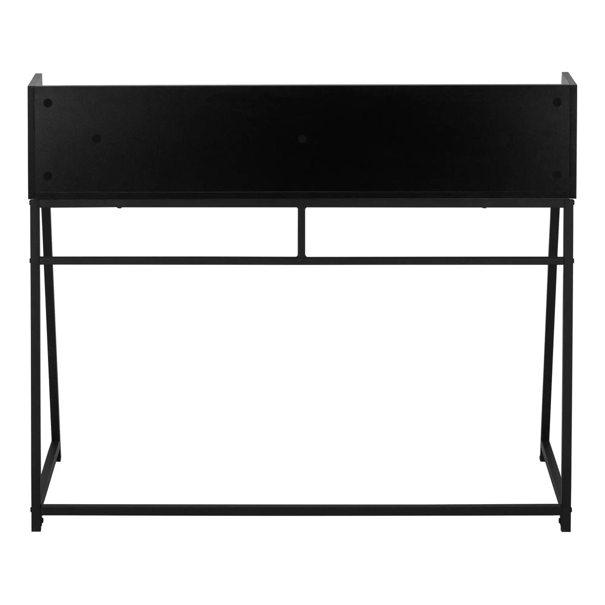 Marble Look Computer Desk | 47.25 Inch Width | Storage Shelves | Trapezoid Metal Base