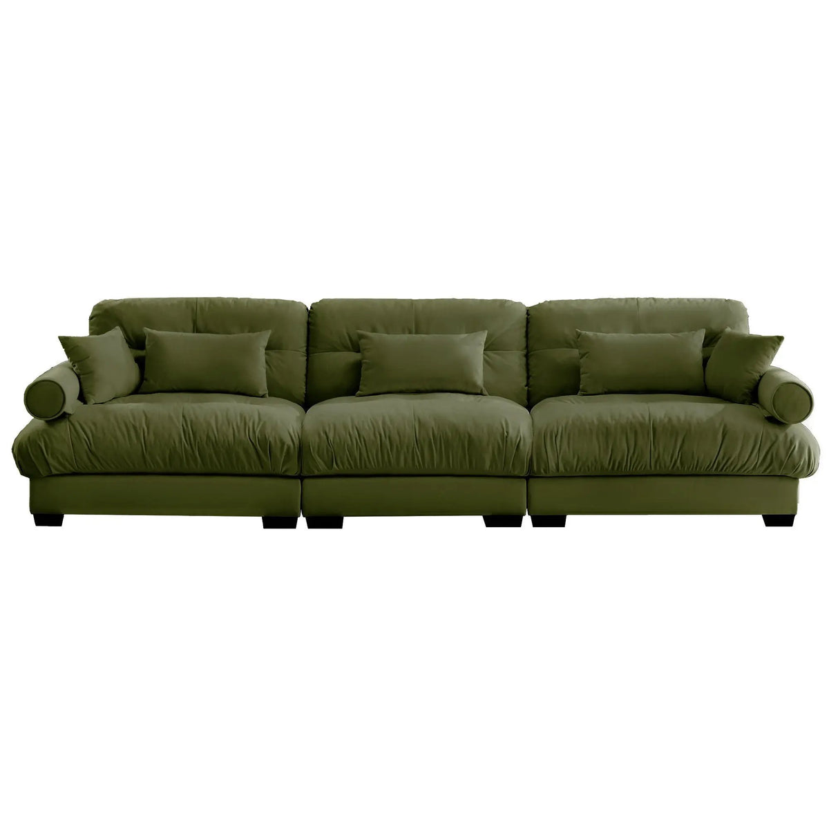 Modern Sofa | Bolstered Armrests | Cloud Cushions | Vintage Fabric