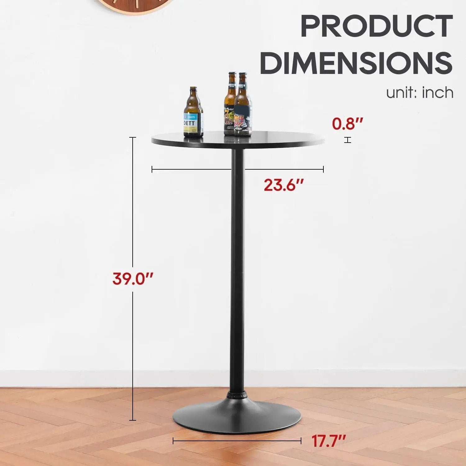 40 Inch Round Bistro Pub Table Industrial Grade MDF Top from PriceLows™