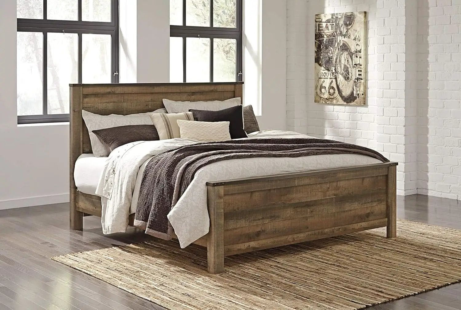 Rustic King Headboard with Charming Plank Details from PriceLows™