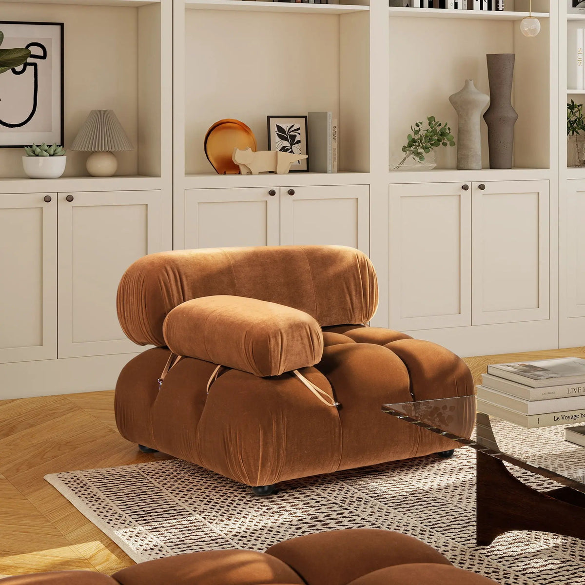 Marcel Bubble Modular Lounge Arm Chair | 15 Inch Low Seat | High-Density Foam | Modern Design