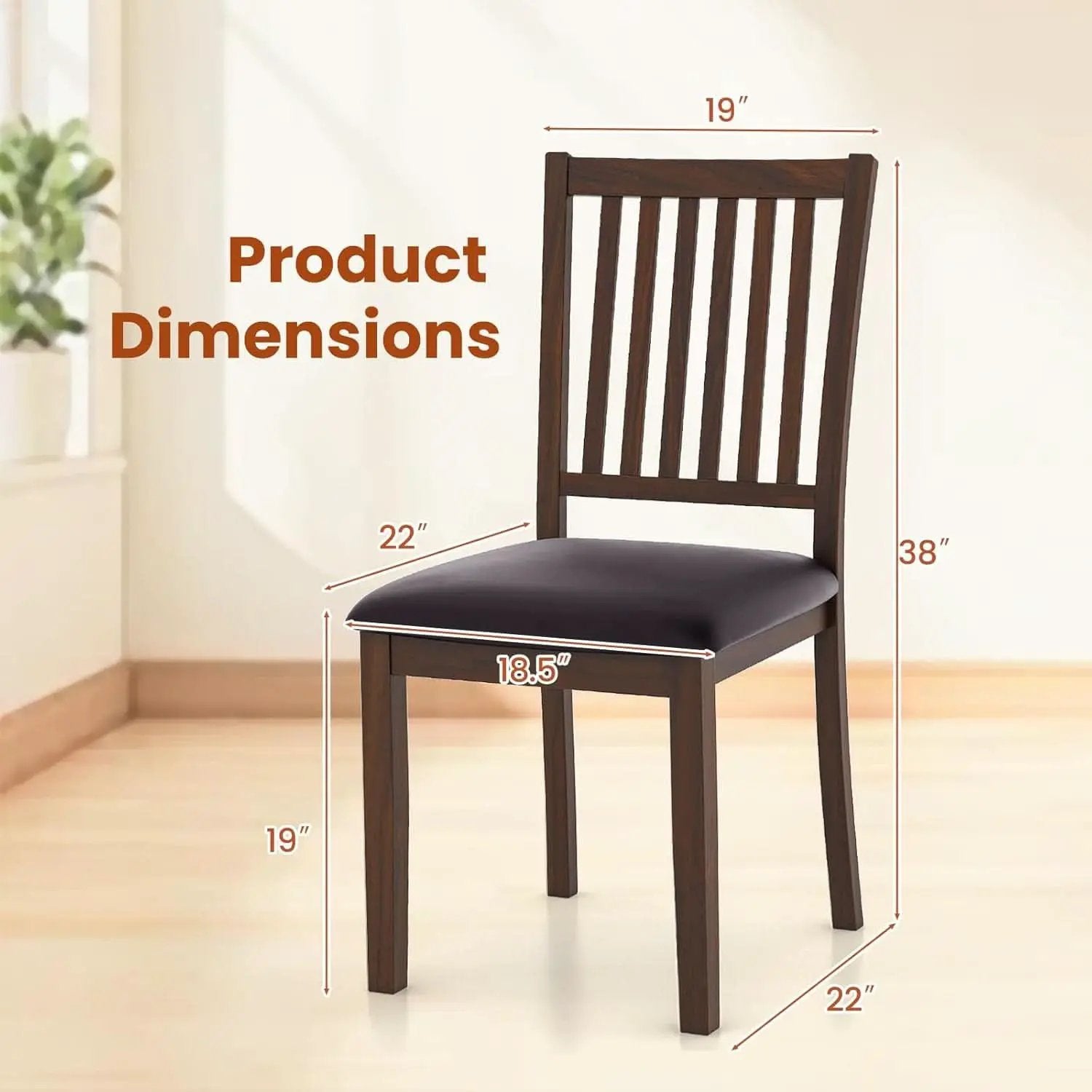 Espresso Slat Back Dining Chairs Set Of 2 For Dining Room from PriceLows™