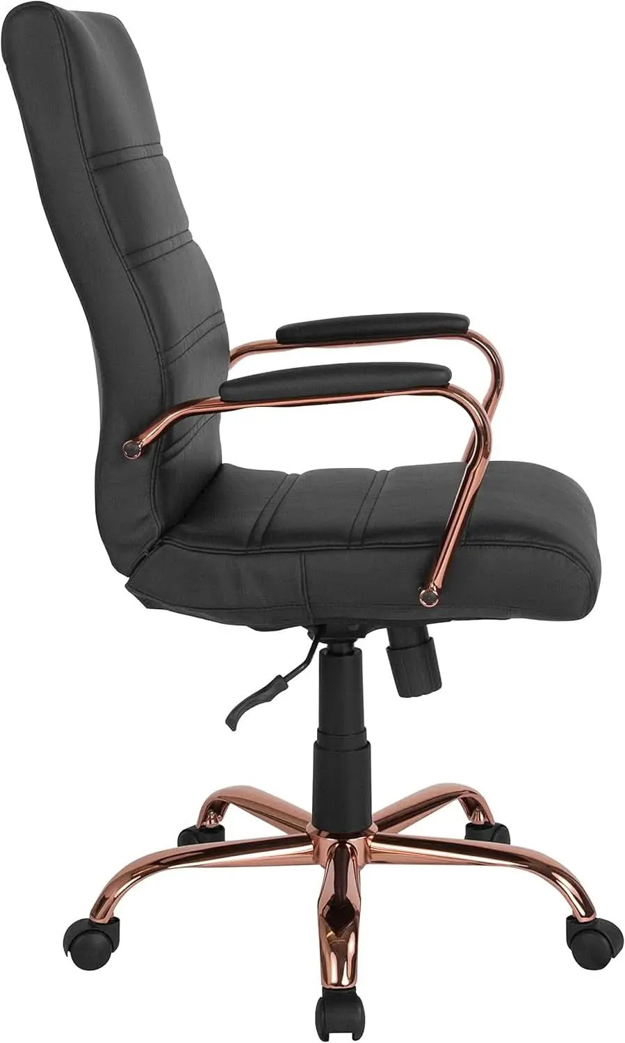 Whitney High Back Swivel Desk Chair Black Rose Gold from PriceLows™