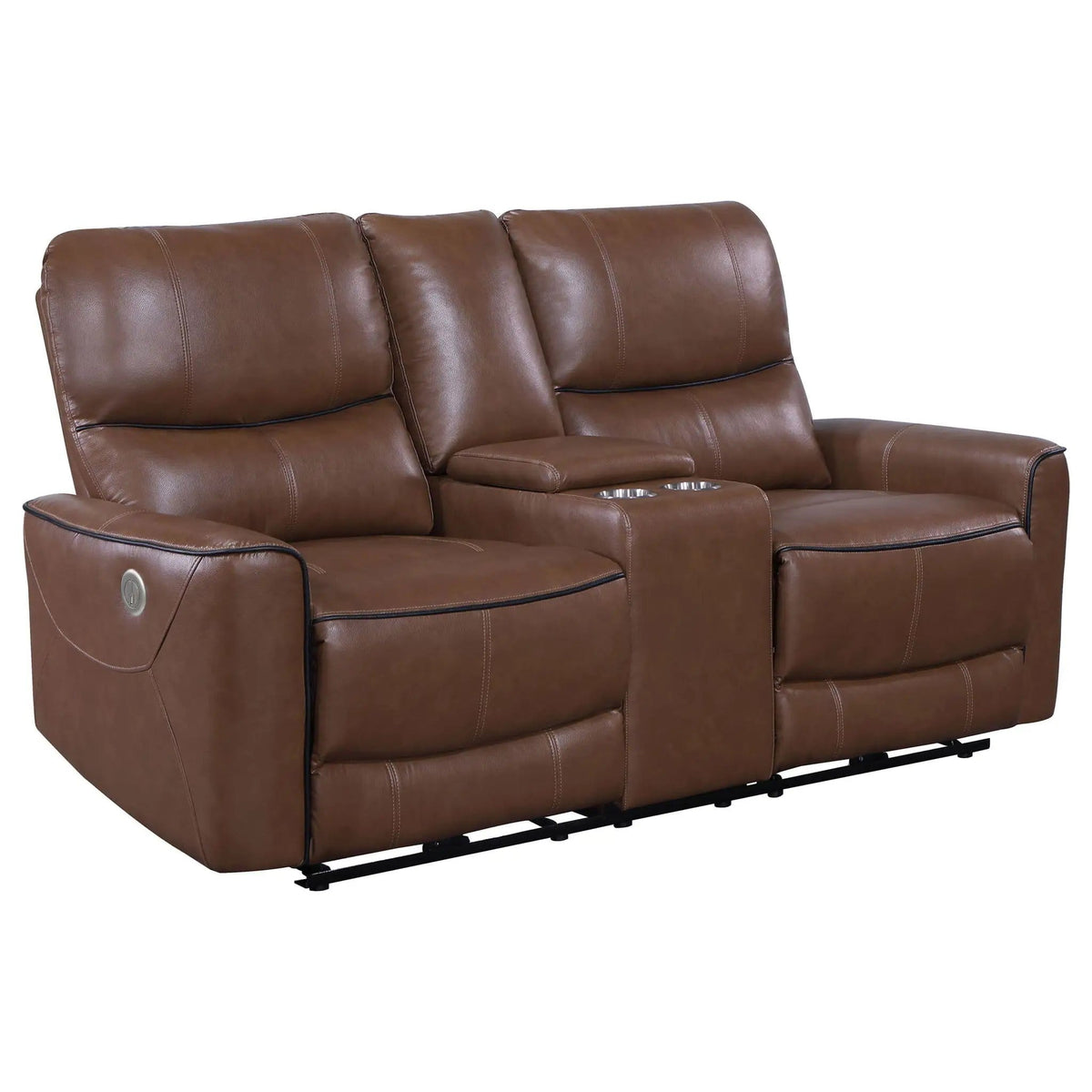 Greenfield Upholstered Power Reclining Loveseat Saddle | 71.75 x 37 x 39.75 in | Plywood | Brown