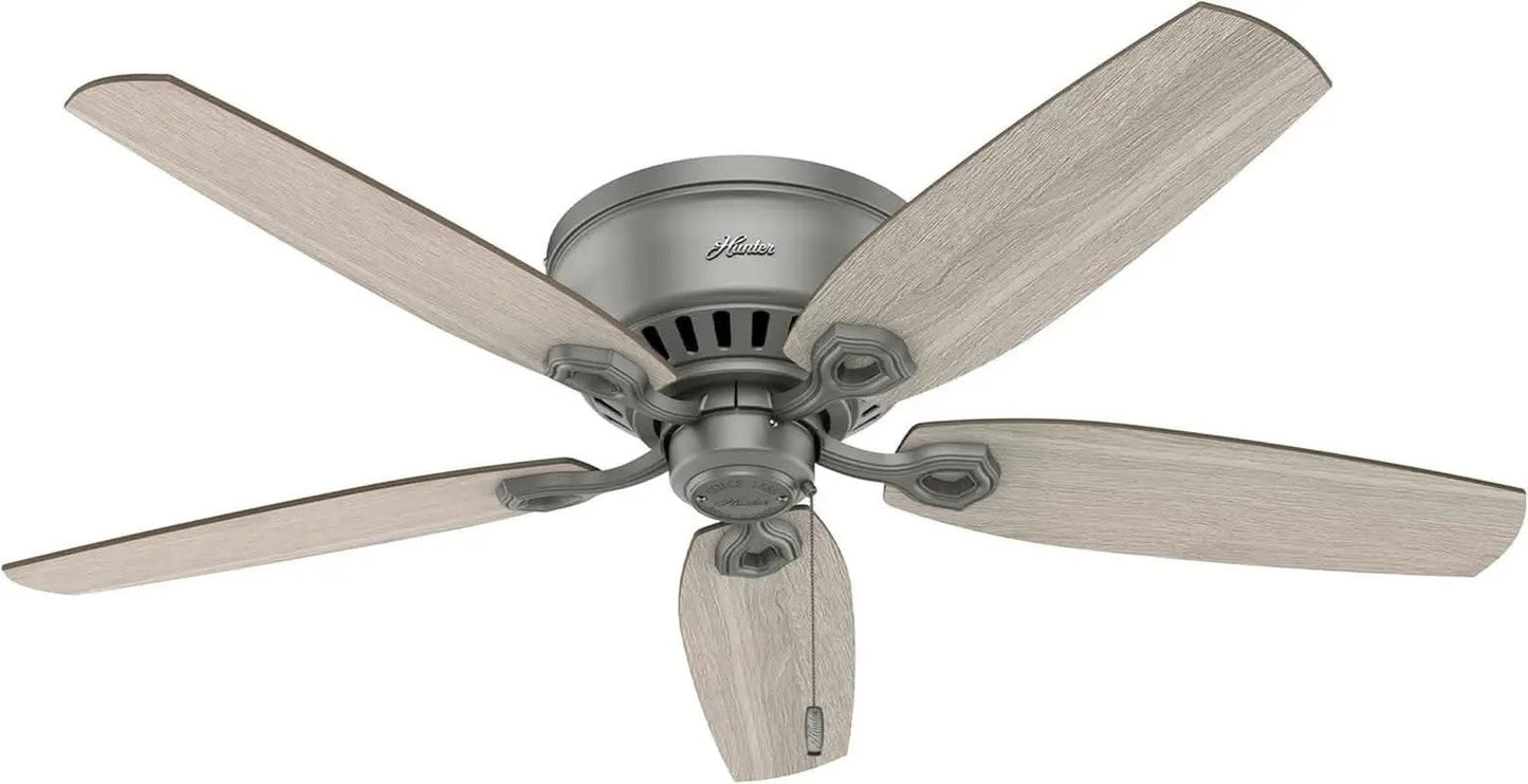 52 Inch Matte Silver LED Ceiling Fan With Integrated Light from PriceLows™