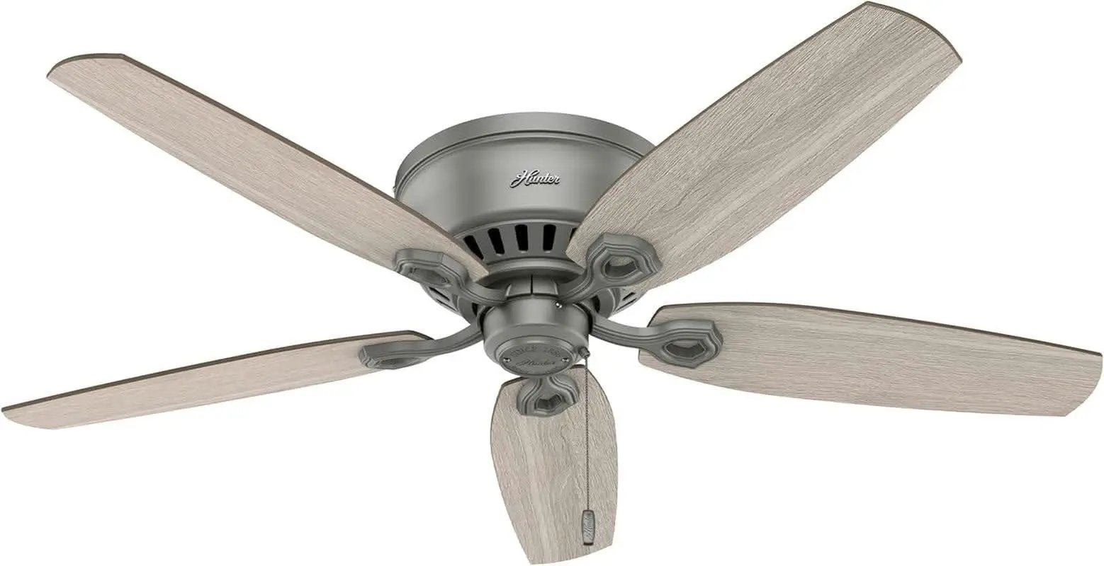 52 Inch Matte Silver LED Ceiling Fan With Integrated Light from PriceLows™