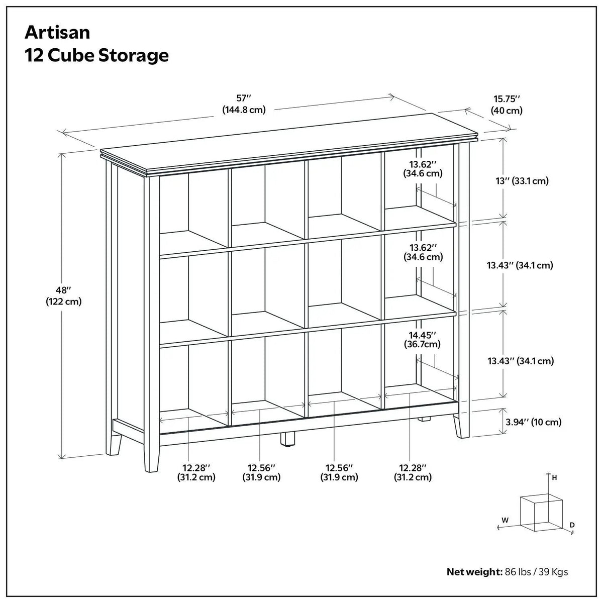 Artisan Cube Storage | Handcrafted Solid Wood | Glazed NC Lacquer Finish | Large Storage Cubbies