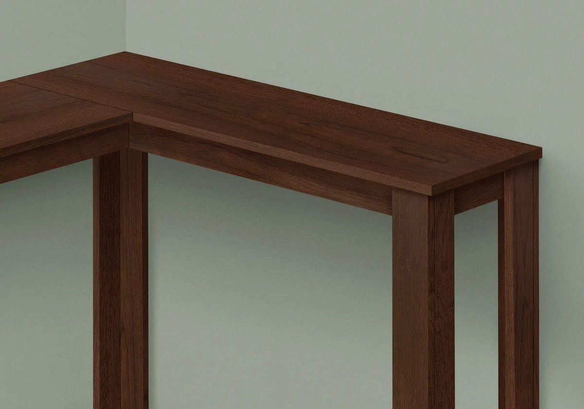 Corner Console Table | Cherry Finish | Two-Tier Design | 35.5 Inch Width
