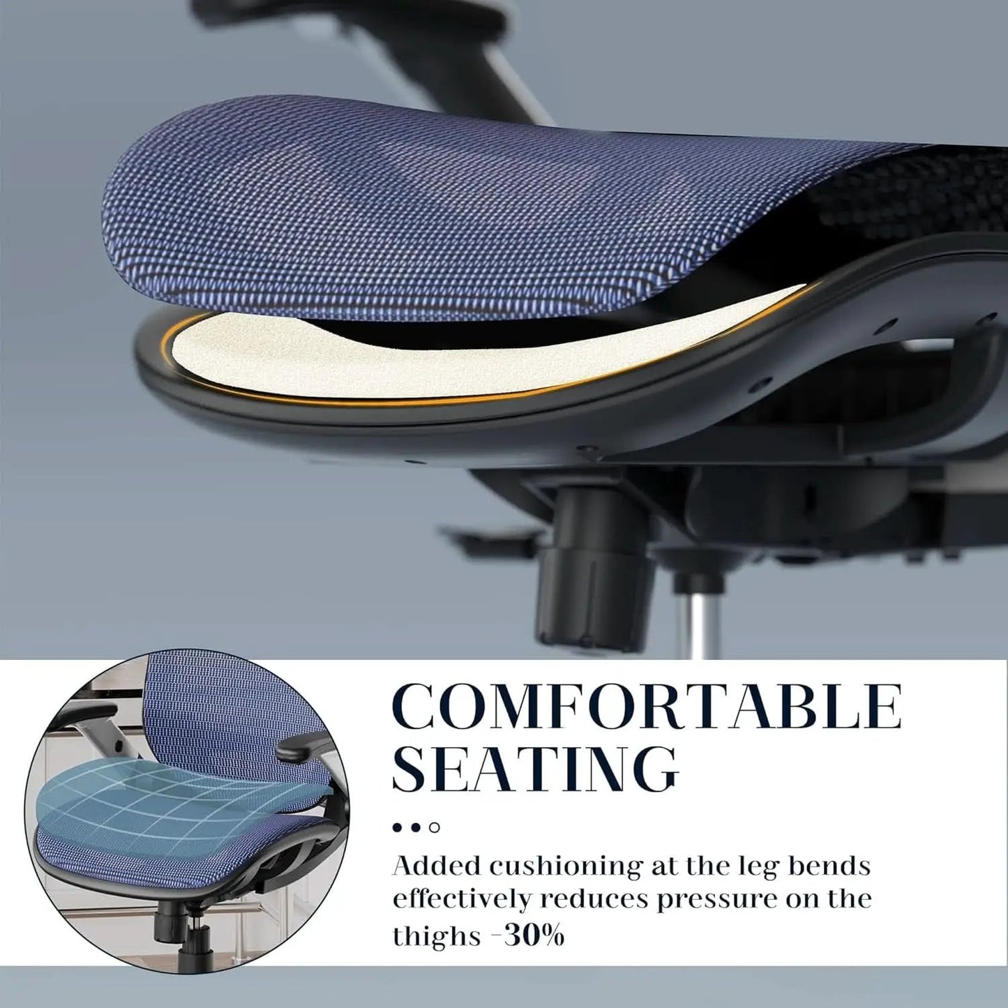 Blue Ergonomic Mesh Office Chair With Lumbar Support from PriceLows™