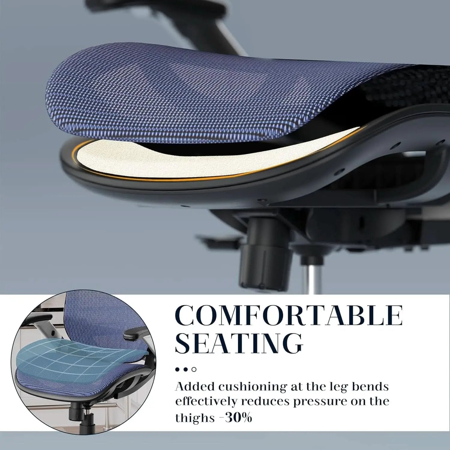 Blue Ergonomic Mesh Office Chair With Lumbar Support from PriceLows™