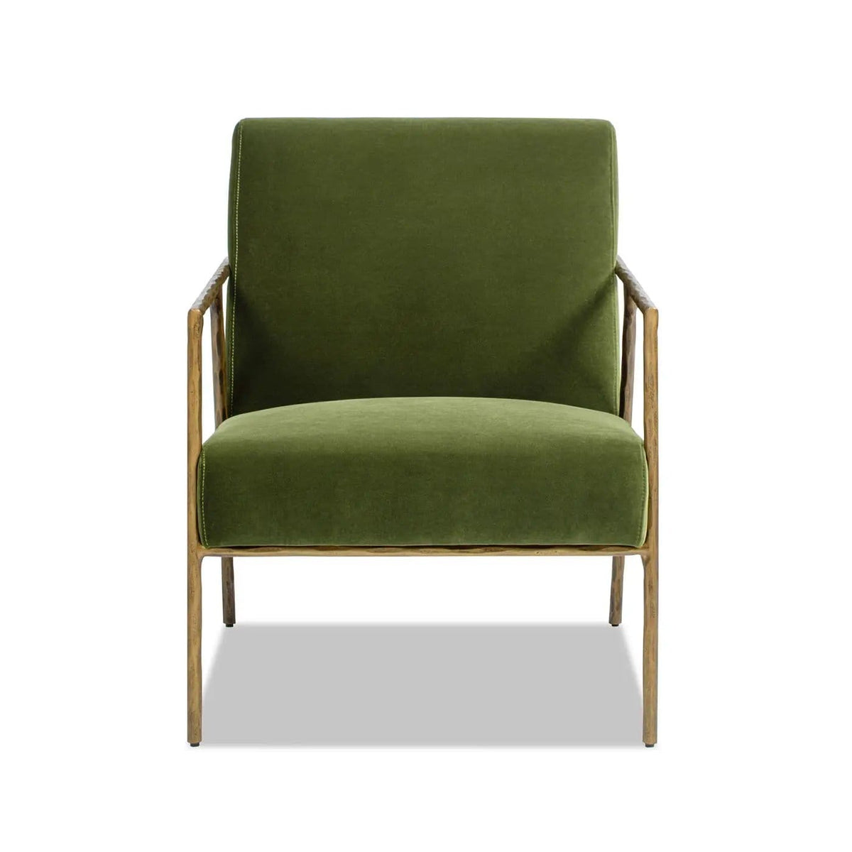 Aerin Hammered Brass Upholstered Accent Arm Chair | 2 Pieces | Iron & Metal | Living Room