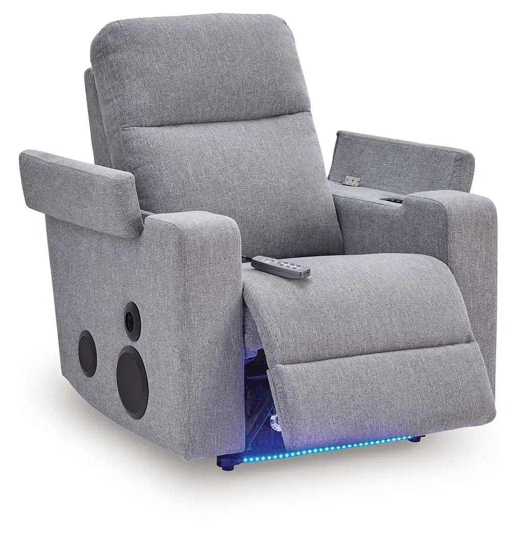 Pineland Glider Power Recliner | Pewter | Audio System | 22.63 Inch Seat Width