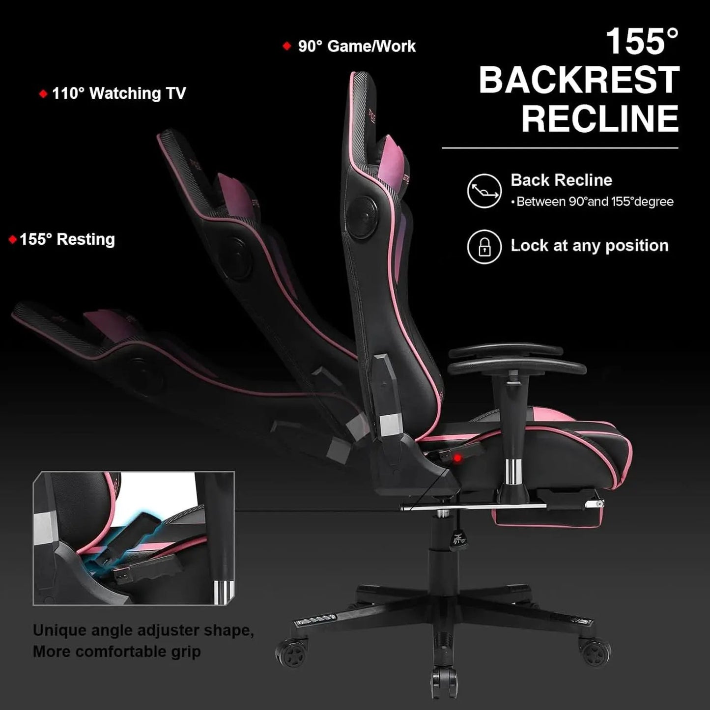 Ergonomic Gaming Chair With Bluetooth Speakers And Footrest from PriceLows™