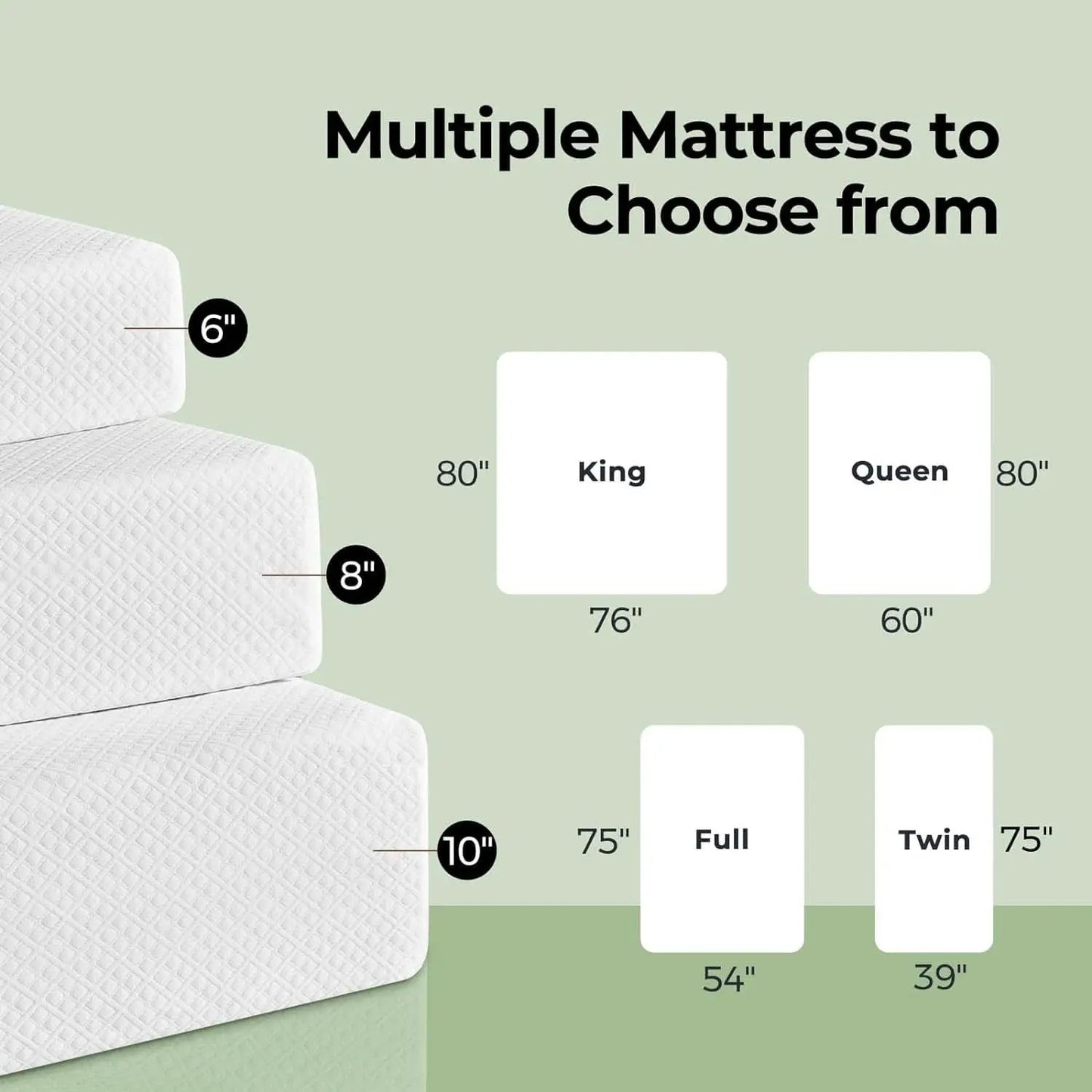 Twin Gel Memory Foam Mattress Fiberglass-Free, Breathable, 6" from PriceLows™