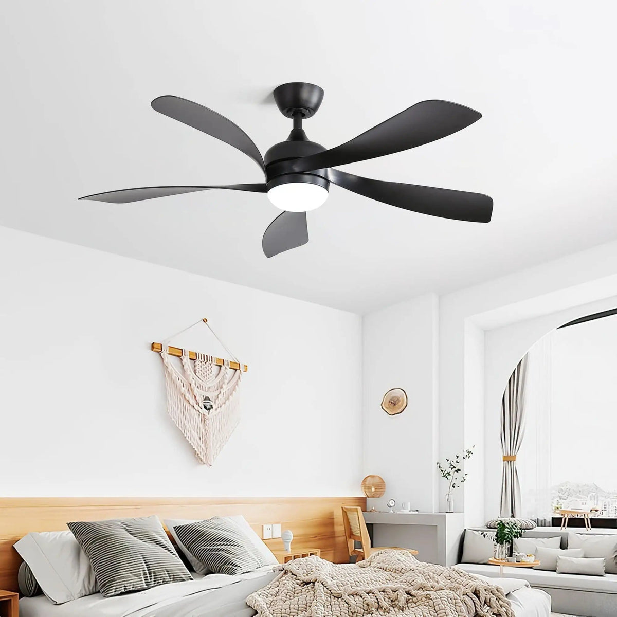 Ceiling Fan & DC Motor And Integrated Light | 3 Pieces | Wood | Home