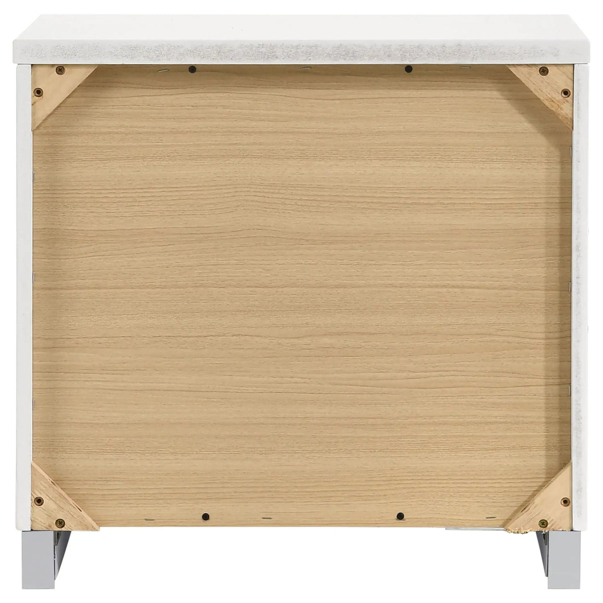 Felicity 2-drawer Nightstand White High Gloss | 23.25 x 15.25 x 22.75 in | Metal | Bedroom