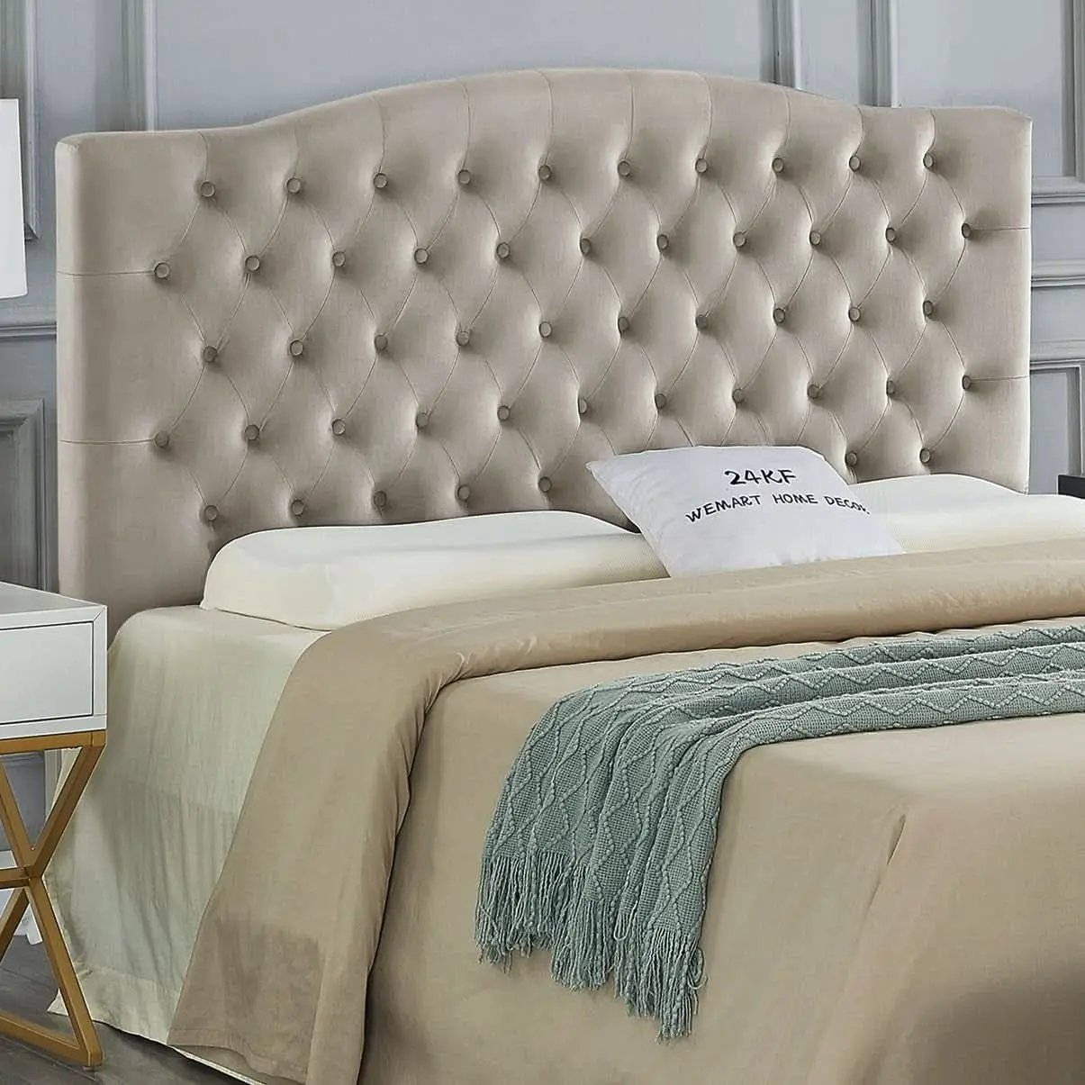 Elegant Velvet Tufted Queen Headboard for Ultimate Comfort from PriceLows™