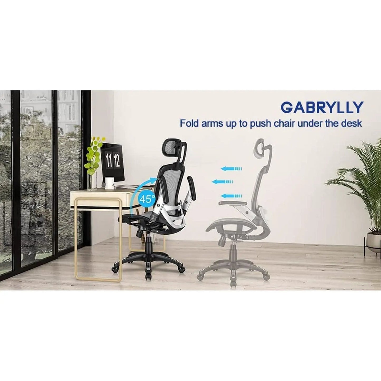 Ergonomic Adjustable High Back Mesh Office Chair Grey from PriceLows™