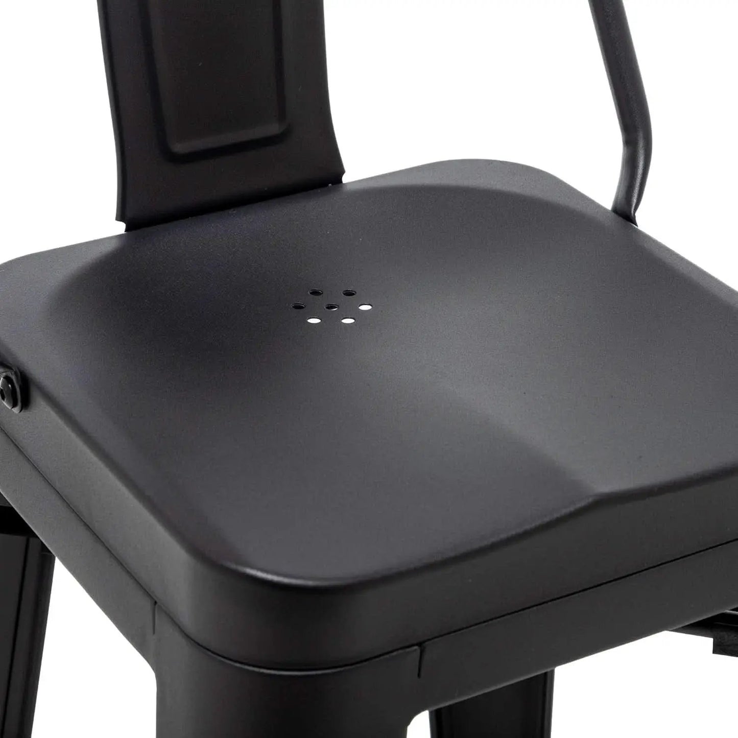26 Inch Black Industrial Metal Bar Stools Set Of 4 For Indoor Outdoor Weather Resistant Ergonomic Comfort from PriceLows™