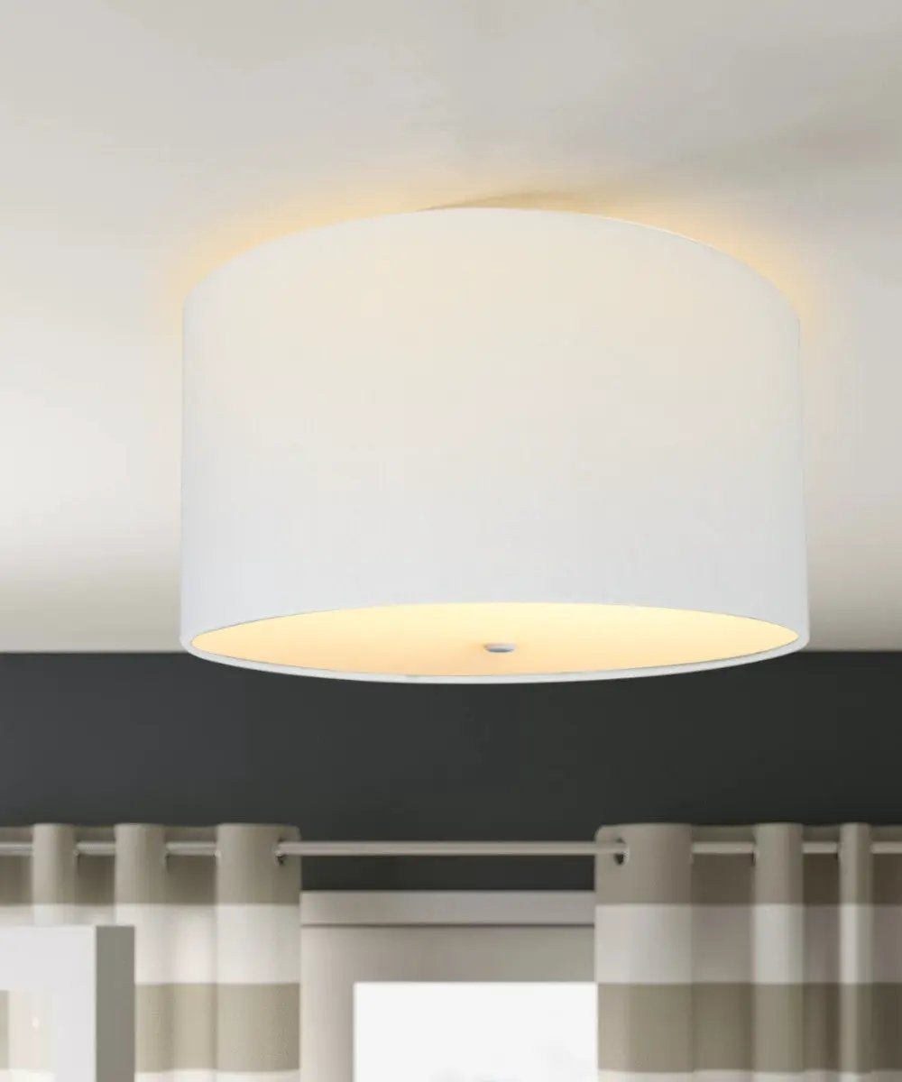 Flush Mount Conversion Kit | 16 Inches | Moderne White Linen Shade