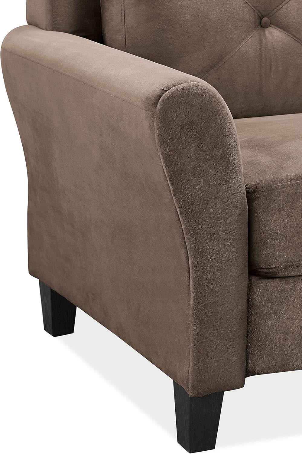 Harrington Microfiber Brown Three Seat Sofa Living Room from PriceLows™