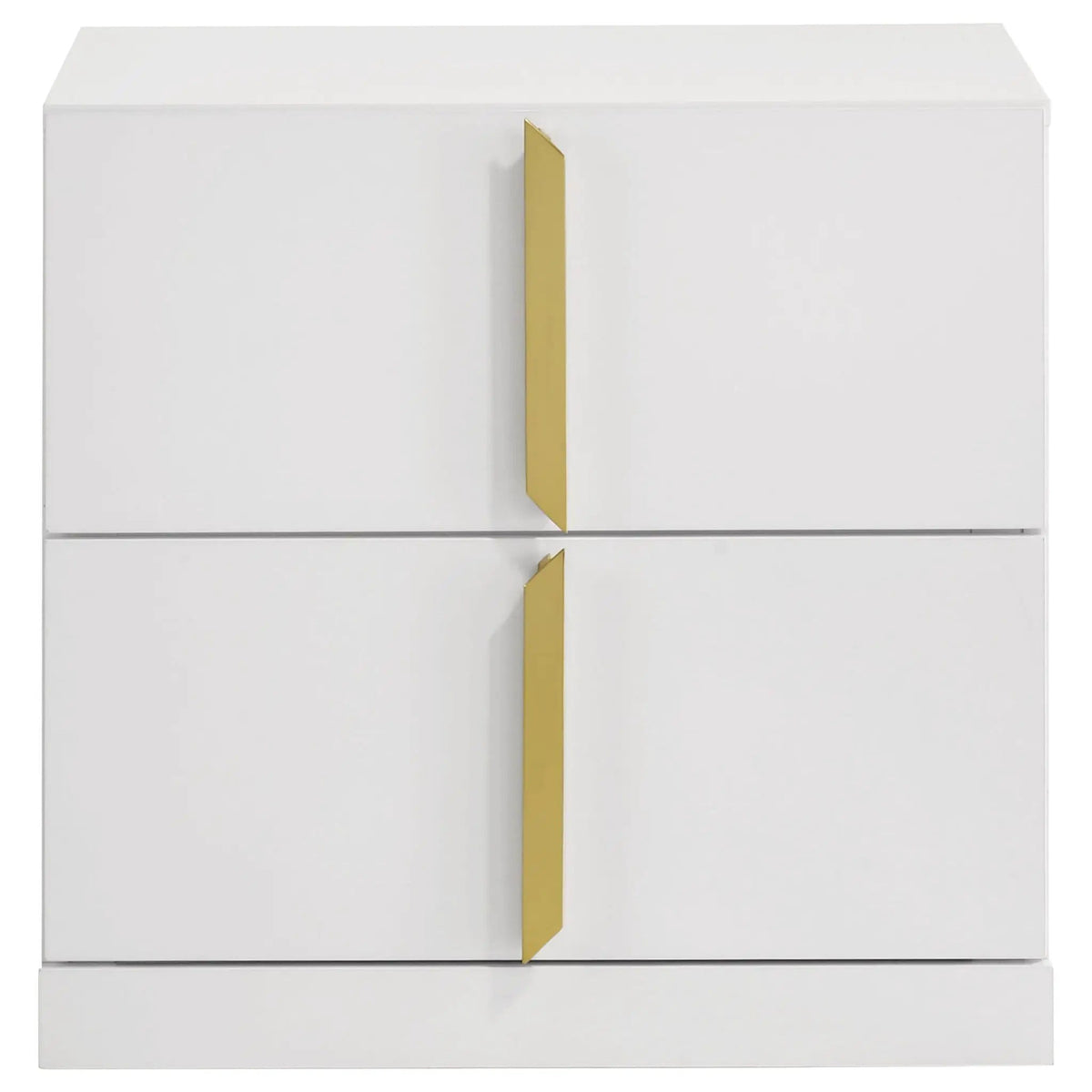 Ines 2-drawer Nightstand Bedside Table White High Gloss | 23.5 x 17 x 23.25 in | 2-Drawer | Bedroom