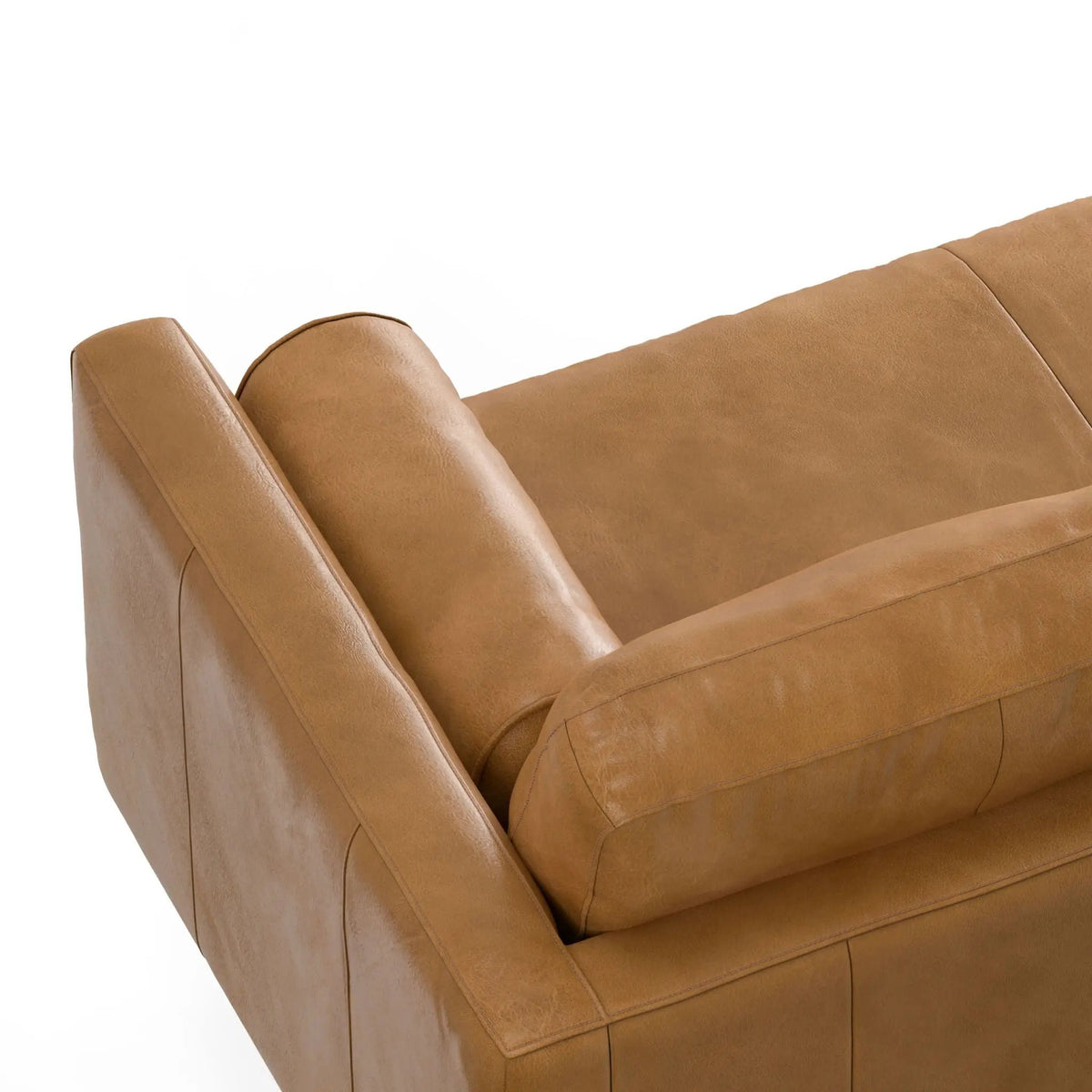Morrison Upholstered Sectional Sofa | Genuine Aniline Leather | Chaise Cushions | 102.2 Inch Length