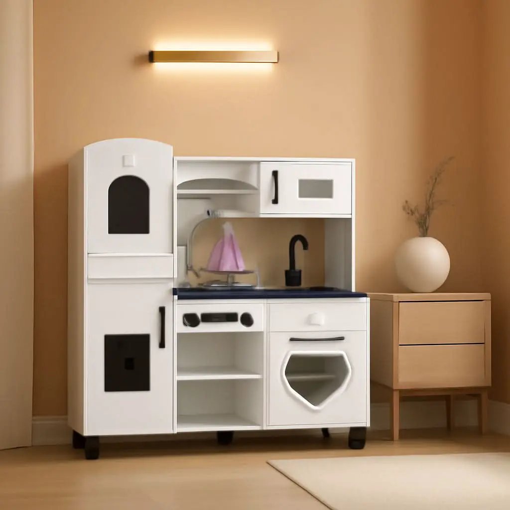Wooden Kitchen Playset For Toddlers Featuring Lights from PriceLows™