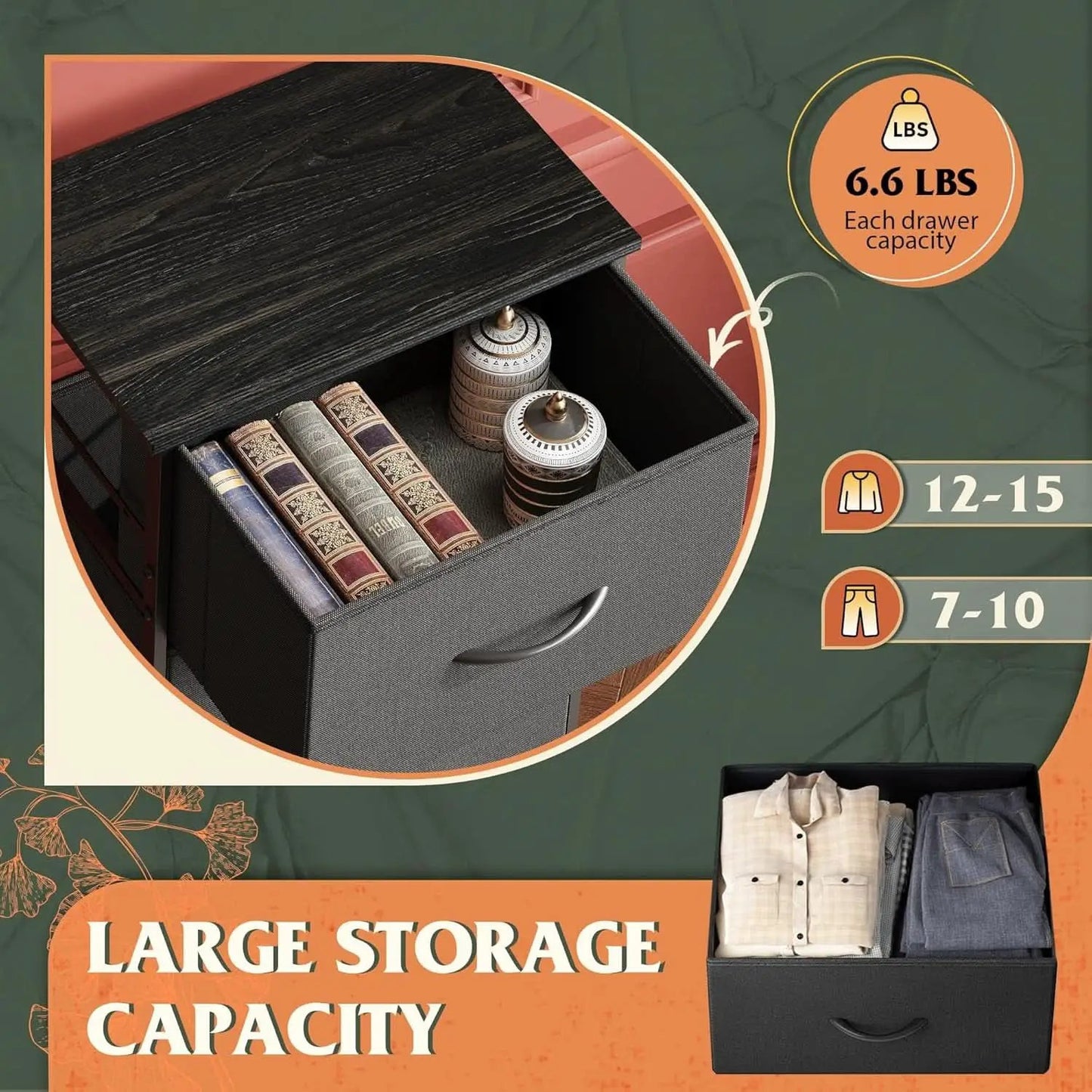 Charcoal Finish Dresser With 4 Drawers For Bedroom Storage from PriceLows™