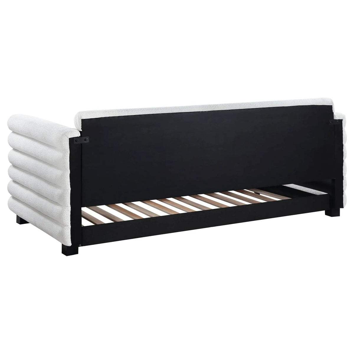 Patricia Boucle Upholstered Twin Day Bed with Trundle Daybed | 88 x 43.75 x 36.5 in | Boucle | White