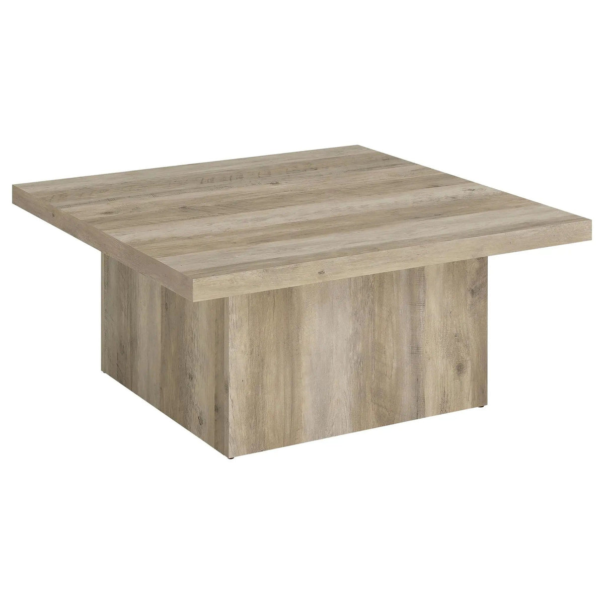 Devar Square Engineered Wood Coffee Table Distressed Pine | 35.5 x 35.5 x 16.25 in | Engineered Wood & Veneer | Living Room