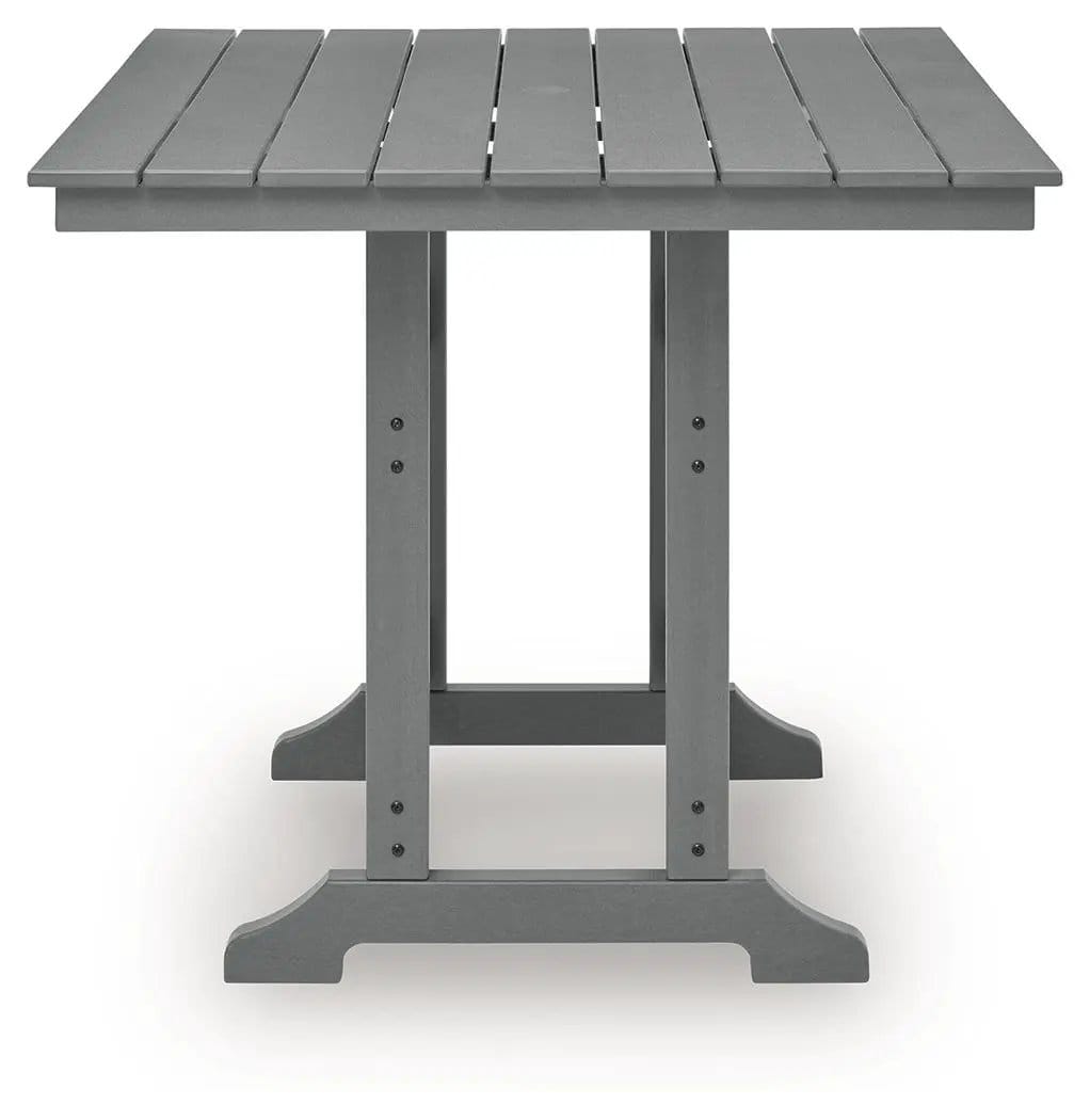 Sanctuary Beach Square Counter Table With Umbrella Option | 42 x 42 x 36.75 in | Stainless Steel & Aluminum | Dark Gray