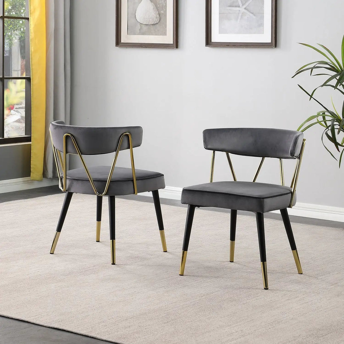 Modern Dining Chair | Upholstered | Medium Firm Cushion | Set Of 2