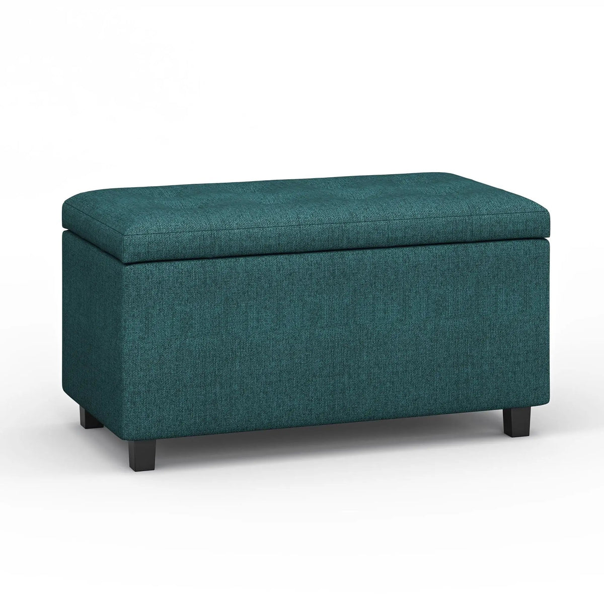 Cosmopolitan Upholstered Storage Ottoman | Child Safety Hinge | Large Interior Storage | 33.5 Inch Length