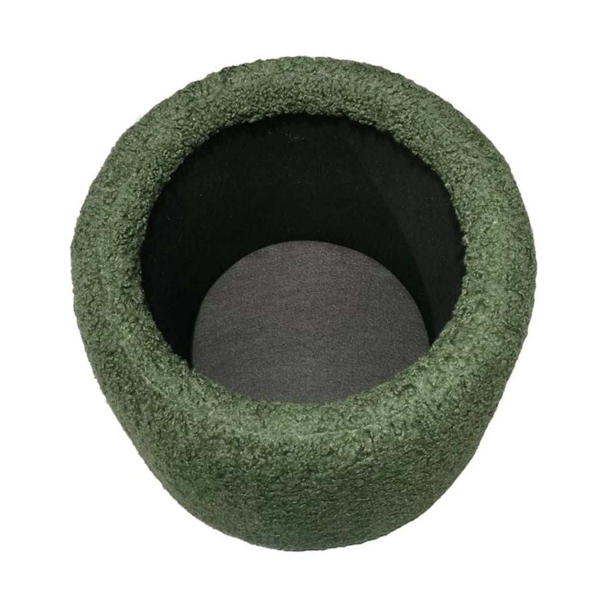 Round Storage Ottoman | Upholstered Soft Fabric | High Density Foam | Built-In Compartment