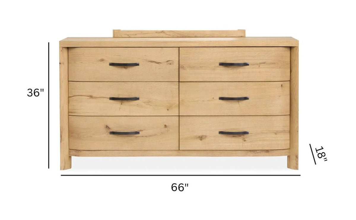 Laramie Double Drawer Dresser | 66 Inch Width | Bedroom Storage | 36 Inch Height
