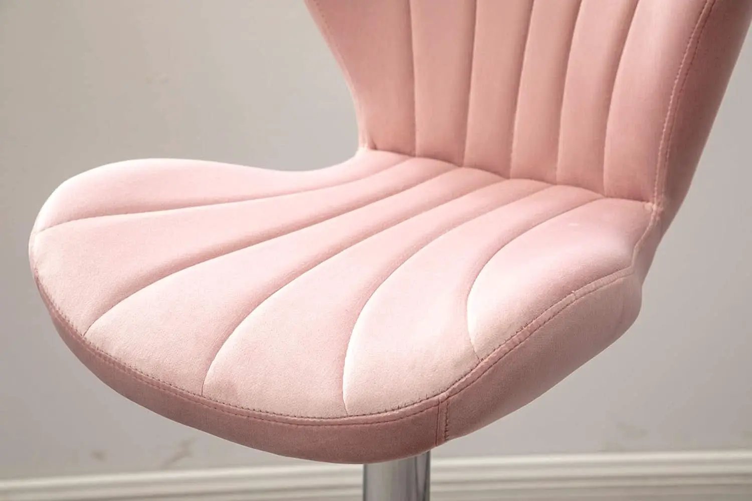 Pink Velvet Adjustable Swivel Barstools Set Of Two from PriceLows™