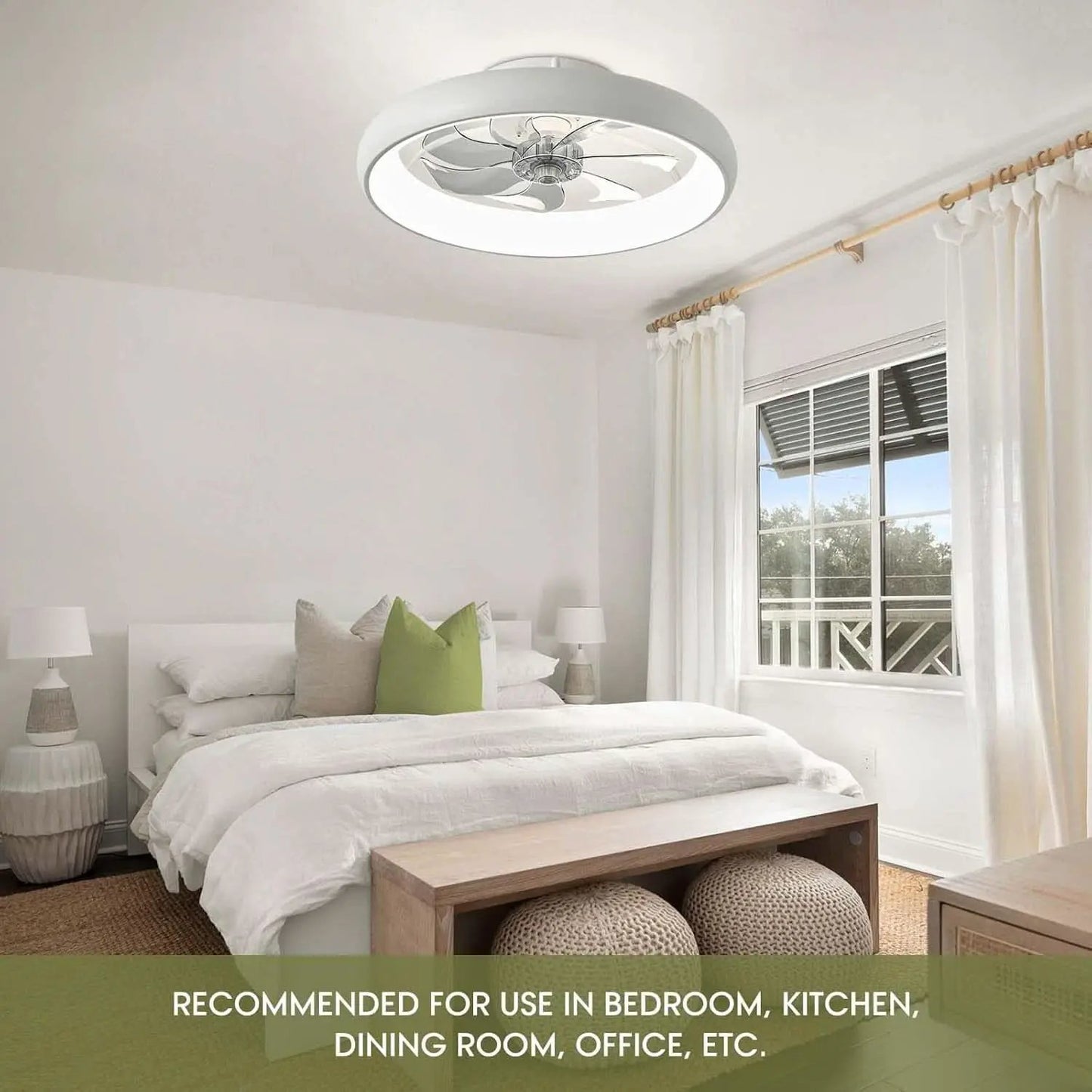 20 Inch Flush Mount Ceiling Fan With Smart Control from PriceLows™