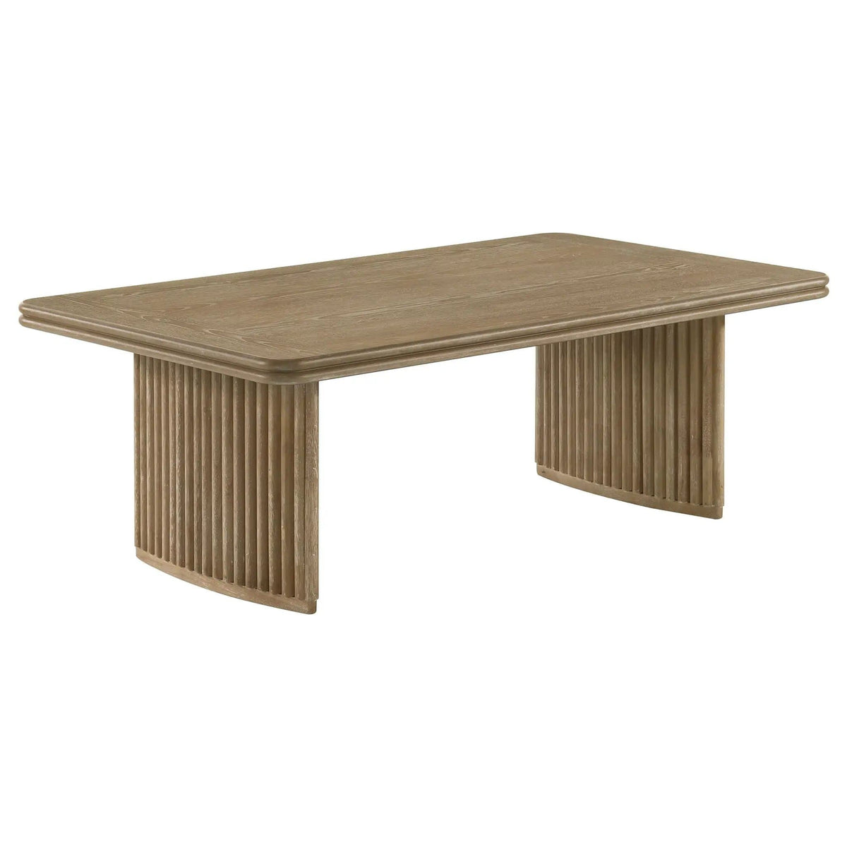 Adina Rectangular Wood Coffee Table Distressed Light | 47 x 26.75 x 16.25 in | Engineered Wood & Veneer | Brown