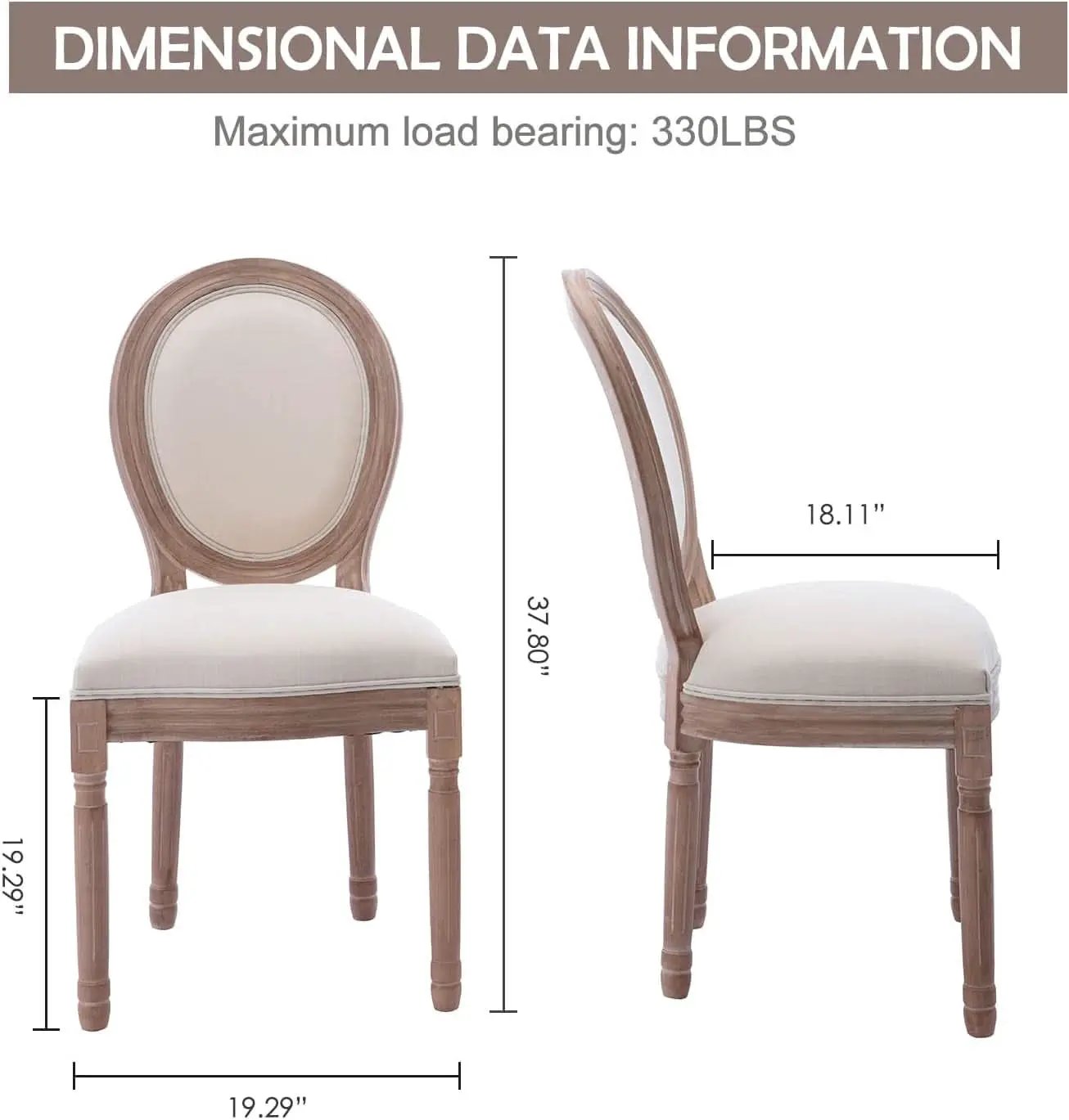 French Country Dining Chairs Set Of 4 With Carved Solid Wood Frames from PriceLows™