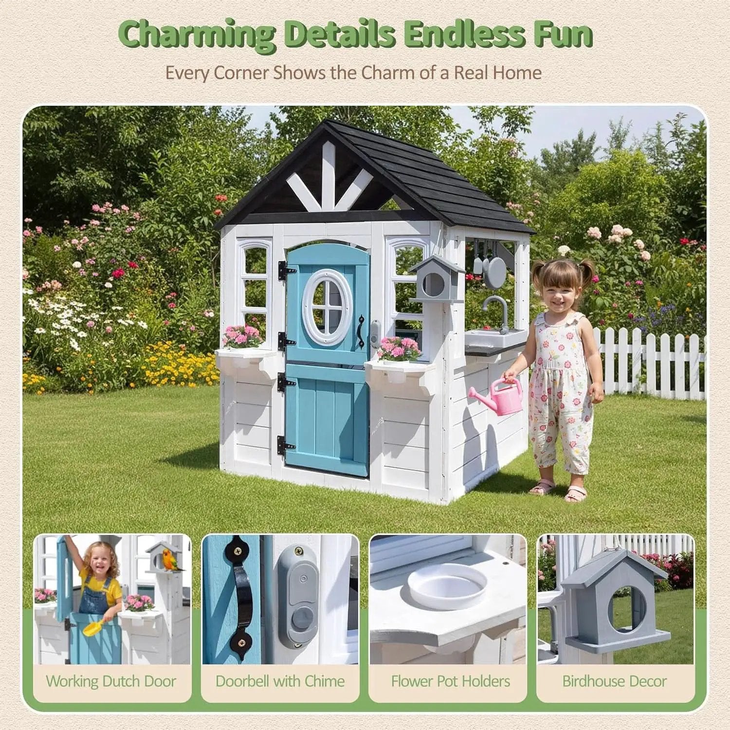 Weatherproof Cedar Outdoor Playhouse With Dutch Door from PriceLows™