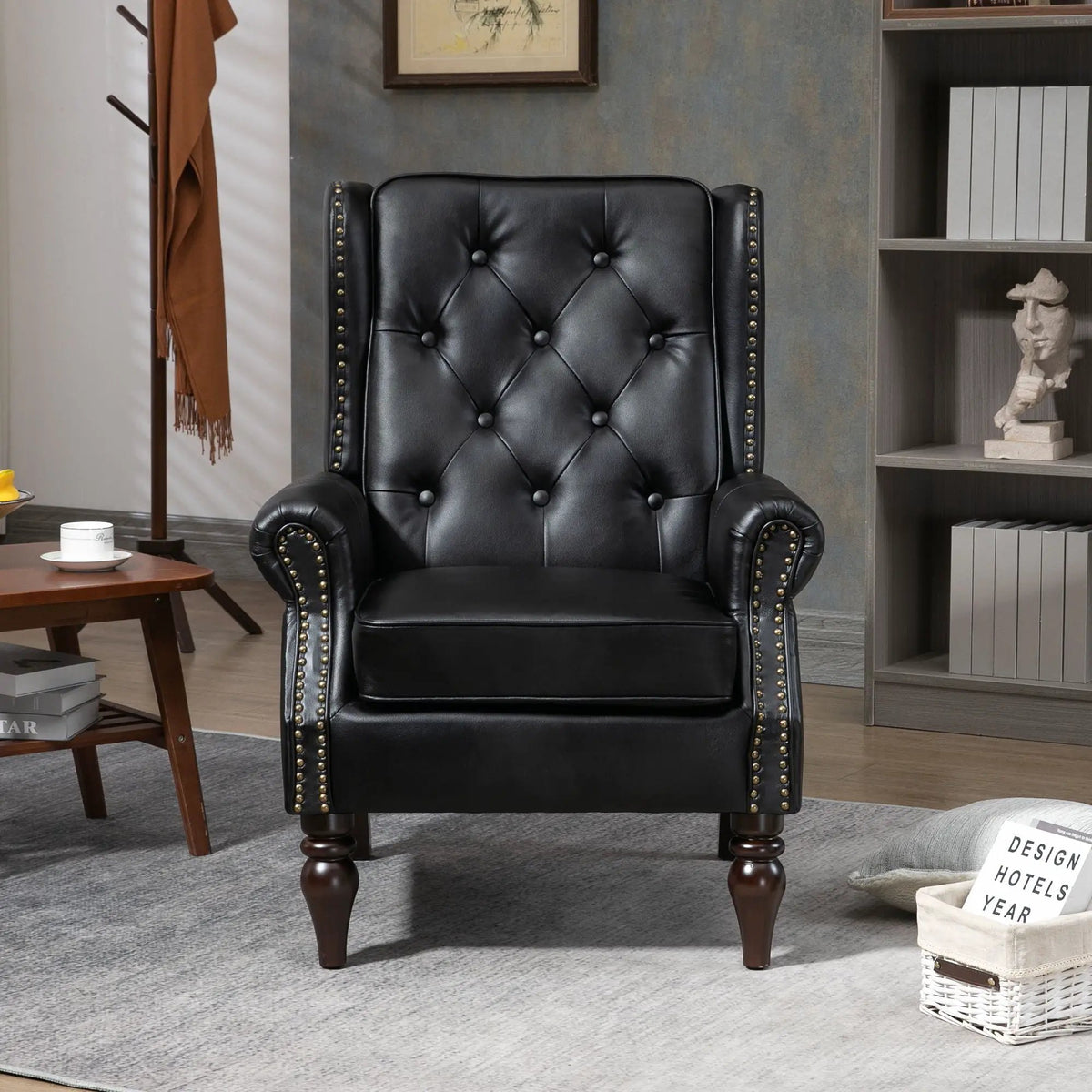 Modern Accent Armchair | Rubber Wood Legs | High Resilience Foam
