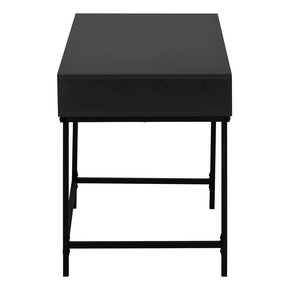 Stone-Look Computer Desk | Two Storage Drawers | Metal Base | 47.25 Inch Length