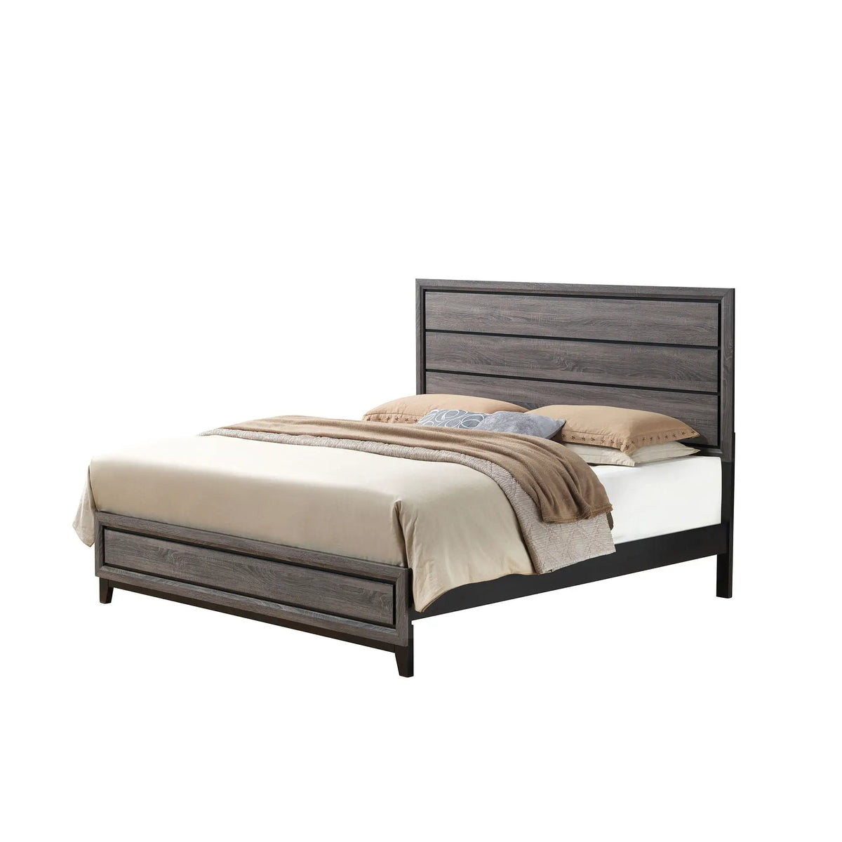 Mirage Panel Bed | Contemporary Panel Headboard | Rubber Wood Construction | 86 Inch Length