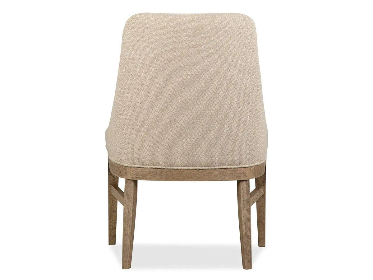 Tristan Upholstered Arm Chair (Set of 2) | 26.84 x 25.13 x 38 in | Oak Veneer & Metal | Swiss Coffee
