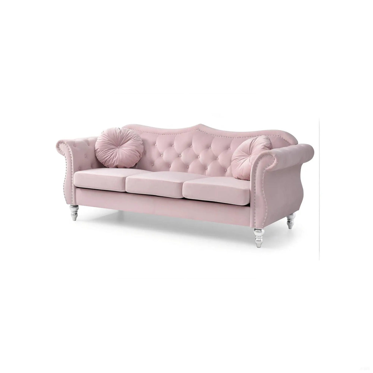 Hollywood Sofa | Updated Glam Design | Hand-Applied Nailhead Trim | Pocketed Coil Cushions