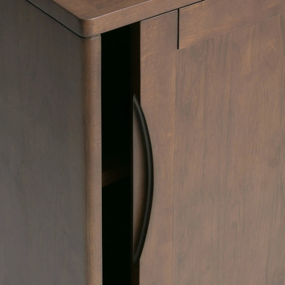 Harper Low Storage Cabinet | Handcrafted Rubberwood | Two Sliding Doors | Two Adjustable Shelves