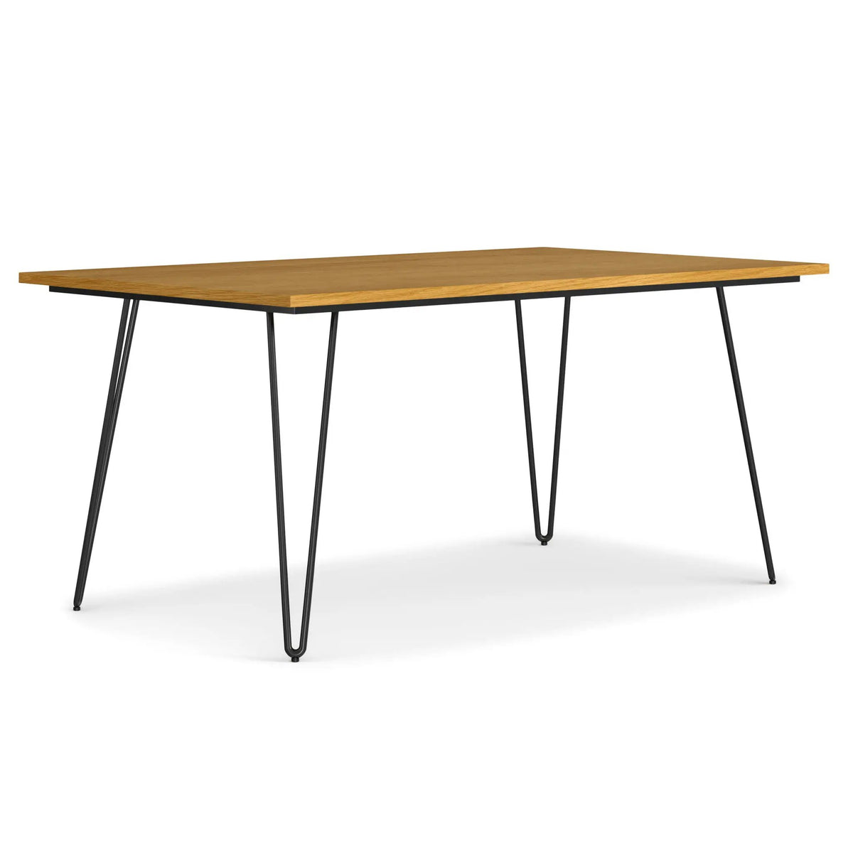 Hunter Dining Table | 66 Inch Width | Solid Mango Wood Top | Hairpin-Style Iron Base